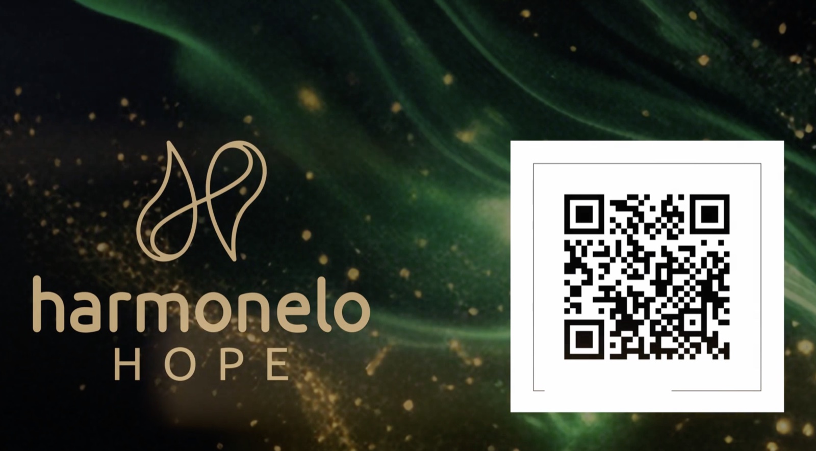 HARMONELO HOPE: logo en QR-code van de 17e Harmonelo Academy. 