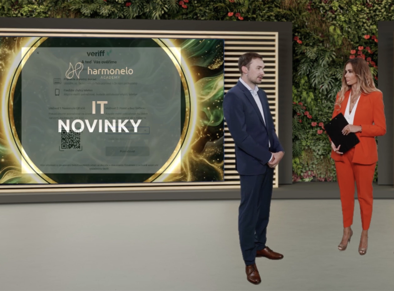 Michal Mašek presenteert IT-nieuwigheden tijdens de 17e Harmonelo Academy. 