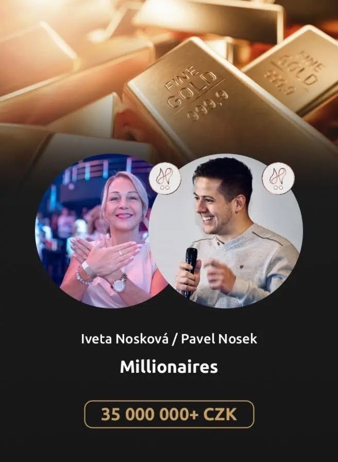 Iveta Nosková i Pavel Nosek: čestitamo na 35 milijuna CZK u provizijama u Harmonelu.