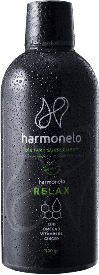 HARMONELO RELAX, a palack hivatalos termékfotója.